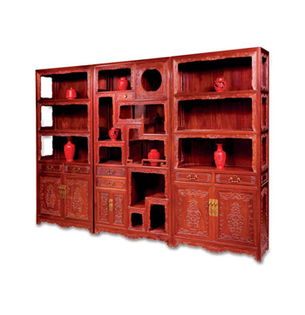 新古典風(fēng)尚·雅致珍藏 新會圣寶紅古典家具廠多寶格與書柜產(chǎn)品鑒賞